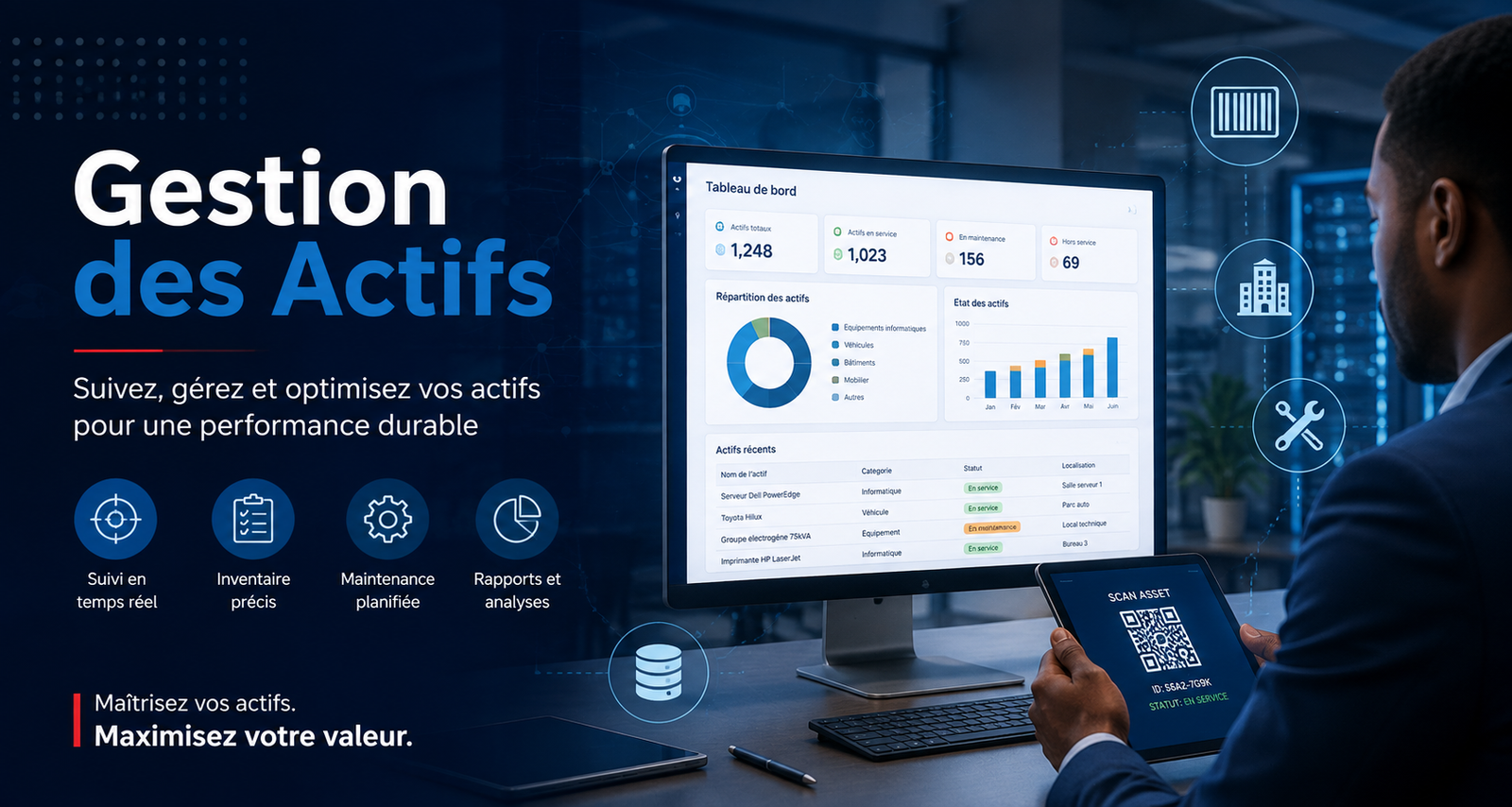 Suivez chaque actif, de son acquisition jusqu'à sa sortie